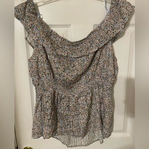 Lane Bryant size 22W floral print off the shoulder blouse NWT